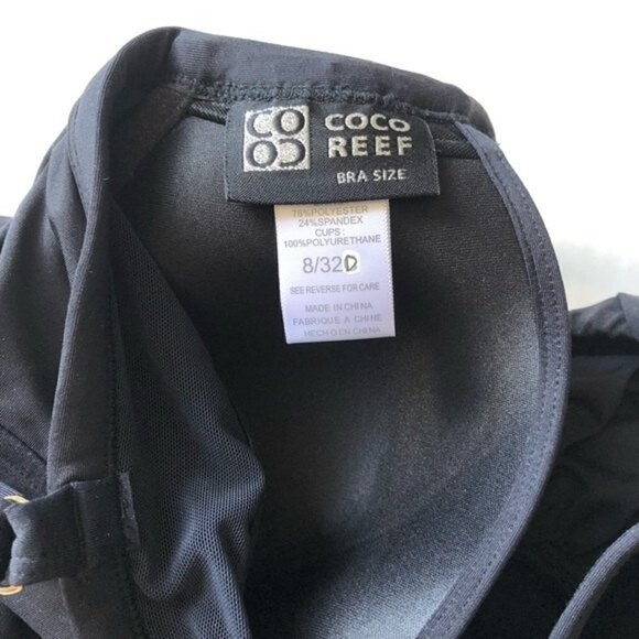 Coco Reef Black Tankini One Piece Swimsuit Swimdress 32D - Picture 6 of 12